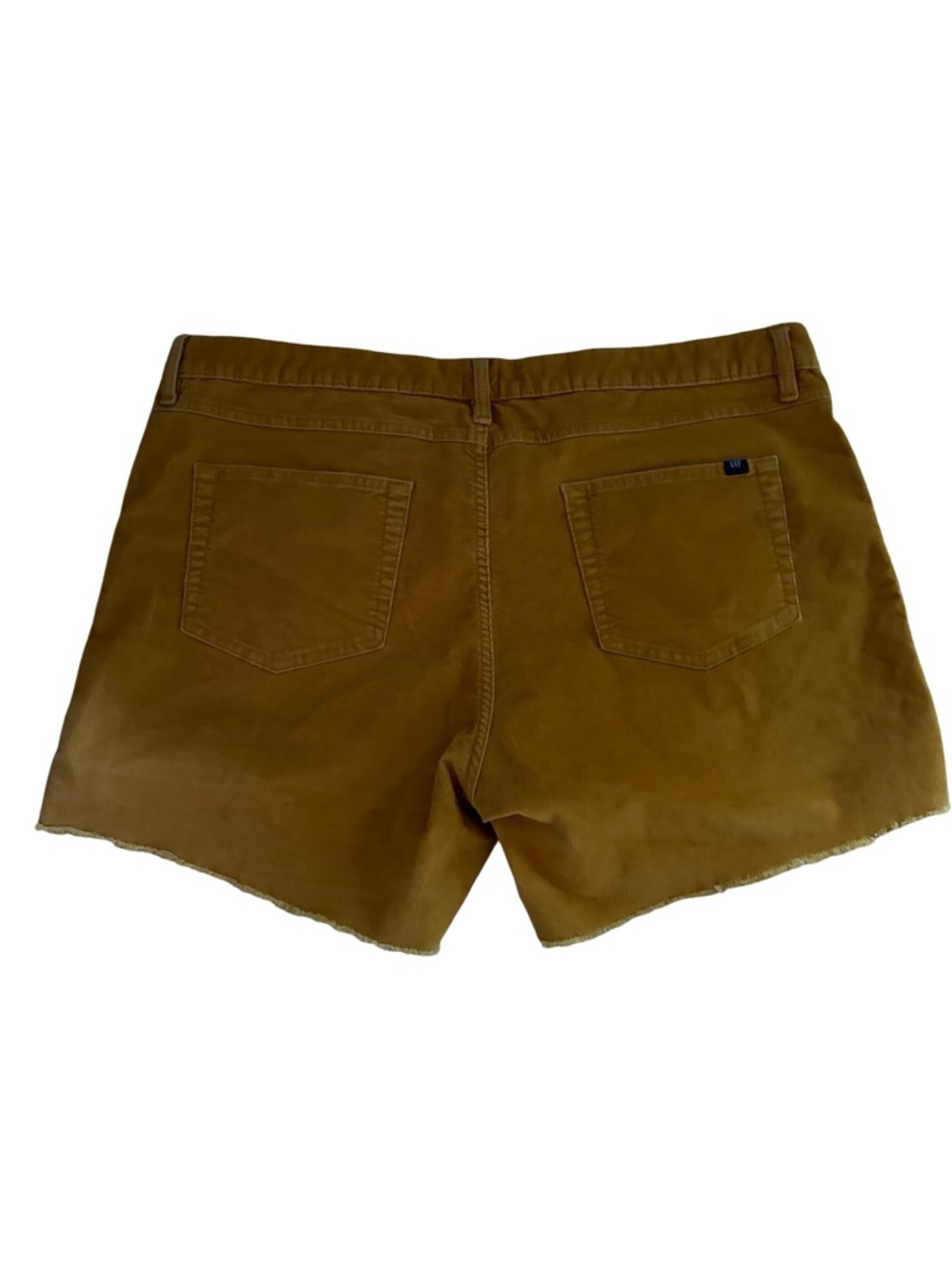 Gap Corduroy Raw Hem Cutoff Shorts Mustard Yellow Gold Boho Size 16 - Picture 2 of 5